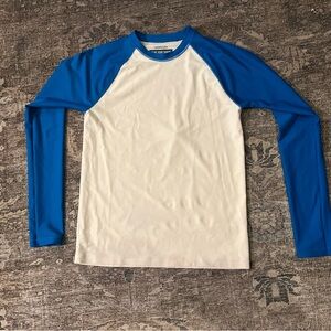 Crewcuts blue and cream raglan long-sleeve rash guard XL